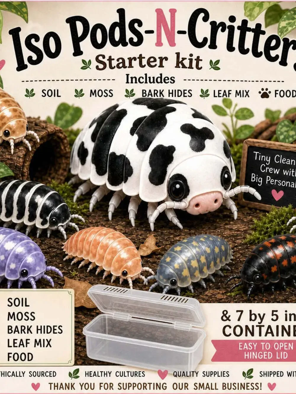 Isopod & Invertebrate Starter kit (Home only -no live included)